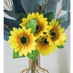Kunstblumen Künstliche Blumen-Pflanzen-Set, künstliche Seidenblumen mit Leichter Luxus-Vase aus Schmiedeeisen, für den Hochzeitshausgarten für jeden Anlass