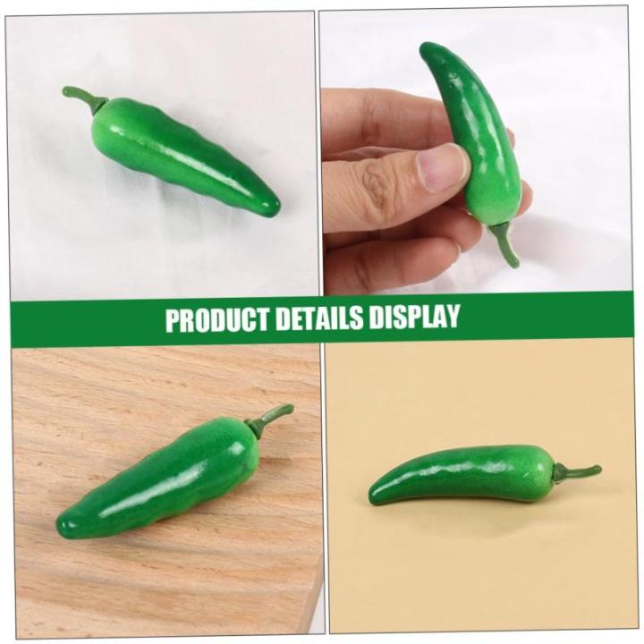 32St simuliertes Gemüse wohnraumdeko The Green Werbeprop für Paprika Kunstgemüsemodell Simulation Requisiten grün lebendige Pfeffermodelle falscher Chili Bauernhausdekore Schau