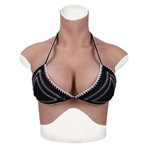 Borstvormen, siliconen, gevuld, C-cup, realistische snit, natuurgetrouwe nep-borsten, gevuld met siliconen, voor crossdressers, transgenders, cosplay, drag, queen 1, Aziatisch geel