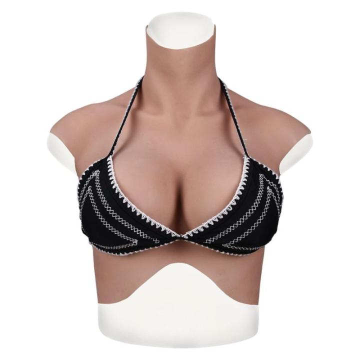 Borstprothese Siliconen Gevuld D Cup Realistische Huid Natuurgetrouwe Fake Breasts Zachte Siliconen voor Crossdresser Transgender Cosplay Drag Queen 1 Aziatisch Geel