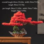 Künstlicher Bonsai-Baum Künstliche Bonsai-Kiefer, 61 cm, künstliche Topf-Kiefer, künstliche Pflanzen for Heim- und Bürodekoration, Höhe 40,6 cm Künstliche Bäume Pflanzen(D)