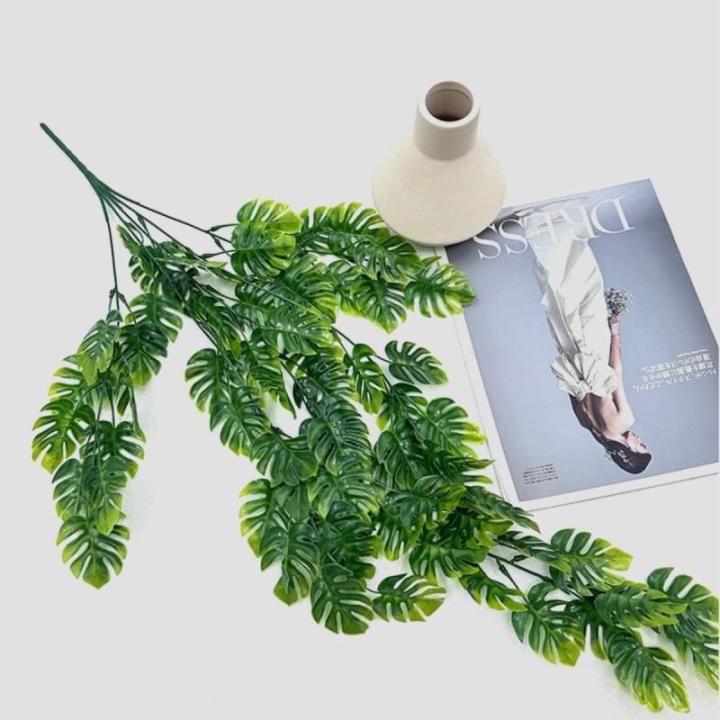 Monstera Kunstplant om op te hangen, 2 stuks, 74 cm, hangende om op te hangen, Monstera, kleine bladeren, hangplanten voor binnen en buiten, decoratie
