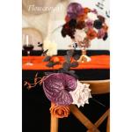 Halloween Künstliche Blumen Schwarze Blumen Mix Seidenblumen Gefälschte Rosen mit Stielen für DIY Hochzeit Brautsträuße Babyparty Blumenarrangement Tischdekoration Heimdekorat
