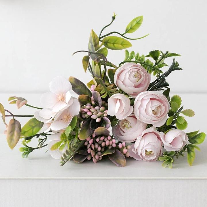 3 stuks kunstbalkonplanten, roze, zijden bloem, camelia, planten, voor buiten, bloemstukken, , , net als echt plastic, boeket voor decoratie