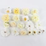 20 stuks , , namaakmini-bloemen van zijde, voor woondecoratie, bruiloften (wit)