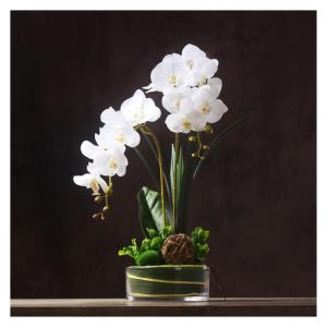 Kunstblumen Künstliche Blumen in transparenter Glasvase – Simuliertes Blumenarrangement für Wohnzimmer und Hochzeiten. Künstliche Blumen für jeden Anlass