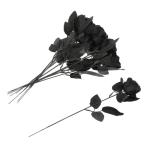 10St Schädel stieg Halloween-Wanddekorationen künstliche Seidenrosenblumen Halloween Halloween assecoires gefälschte Rose mit Halloween-Rosendekor Polyester