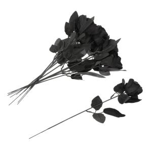 10St Schädel stieg Halloween-Wanddekorationen künstliche Seidenrosenblumen Halloween Halloween assecoires gefälschte Rose mit Halloween-Rosendekor Polyester