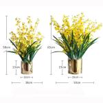 Kunstblumen Künstliche Blumen im Keramiktopf, gefälschte Orchideen-Phalaenopsis-Blumenarrangement für Zuhause, Büro, Küche, Schlafzimmer, Dekoration für jeden Anlass