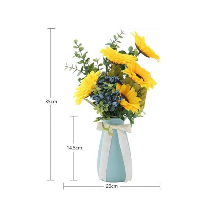 Kunstblumen Künstlicher Sonnenblumenstrauß in Vase – Seidenblumen für Heim- und Partydekoration, künstliche Blumen, Hochzeitsstrauß für die Dekoration für jeden Anlass