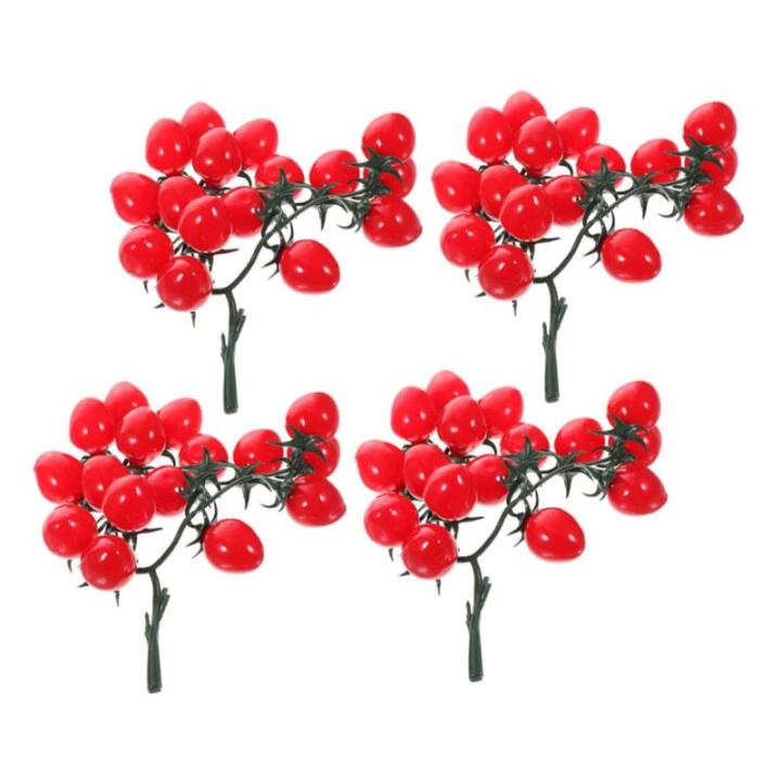 8 STK Simulierte Kirschtomaten Obst-Requisite Simulation Gemüse Obst Hausbedarf Sie Gemüse-Requisiten An Lebensechte Tomaten Falsches Obst Simulation Obstdekoration PVC Rot
