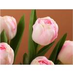 Kunstblumen Elegante künstliche Tulpenblumen in Vase – lebensechte Seidenstoff-Blumendekoration für Wohnzimmer, Hochzeitsdekoration für jeden Anlass