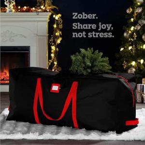 Weihnachtsbaum-Organisator, Große Weihnachtsbaum-Aufbewahrungstasche, 600D-Oxford-Stoff, künstliche Weihnachtsbaum-Aufbewahrungstasche(S Black)