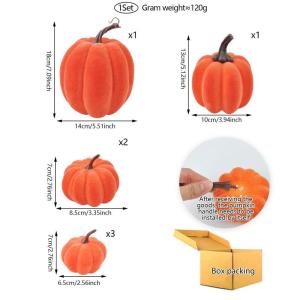 7 stuks kunstpompoenen, kunstpompoenen, Halloween-pompoenen, namaakpompoen voor Halloween-decoratie, festival, boerderij, keukentafel, oranje