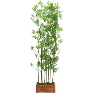 Bamboe bladeren DIY Decor Scherm met Houten Basis Faux Potplant voor Restaurant Kantoor 1,2 m Hoog Natuurlijk Groen Decor Eenvoudige Montage 8 Pole Ontwerp.