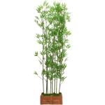 Kunstmatige bamboebladeren decoratiescherm met houten basis 1,5 m hoge faux potplant voor restaurant kantoor binnen buiten decoratie (1,5 m hoogte)
