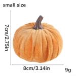 Kunstkürbisse aus Samt für Herbstdekoration für Thanksgiving und Halloween-Feiern (orange gelb)