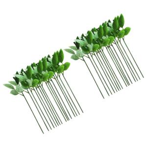 160 STK Rosenstiel künstliche blüten Artificial künstliche Blumenbündel simulierter Blütenstiel künstliche Rosen grüner Blumenstieldraht künstlicher Pflanzenstamm Kunststof