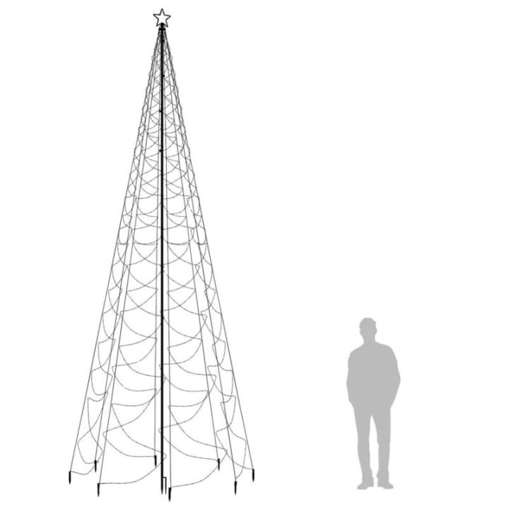 LED-Weihnachtsbaum mit Erdnägeln Tannenbaum Lichterbaum Weihnachtsdeko Beleuchtung Außen Beleuchtet Lichterkette 1400 LEDs Kaltweiß 5 m