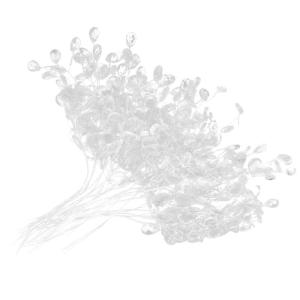 Kunstboeket witte plastic bloemenstam met kristallen acrylparels druppelkristallen voor doe-het-zelf bloemendecoratie 15 cm kristallen takken 50 stuks
