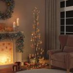 Weihnachtsbaum Kegelform mit Kugeln 120 LEDs Warmweiß 180 cm
