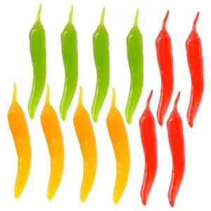 24St Künstlicher Pfeffer aussendeko makramee Outdoor Outdoor-Dekoration künstliche Chilischoten Chili-Pfeffer-Verzierung Fotografie Obstschmuck gefälschter Gemüsepfeffer PVC