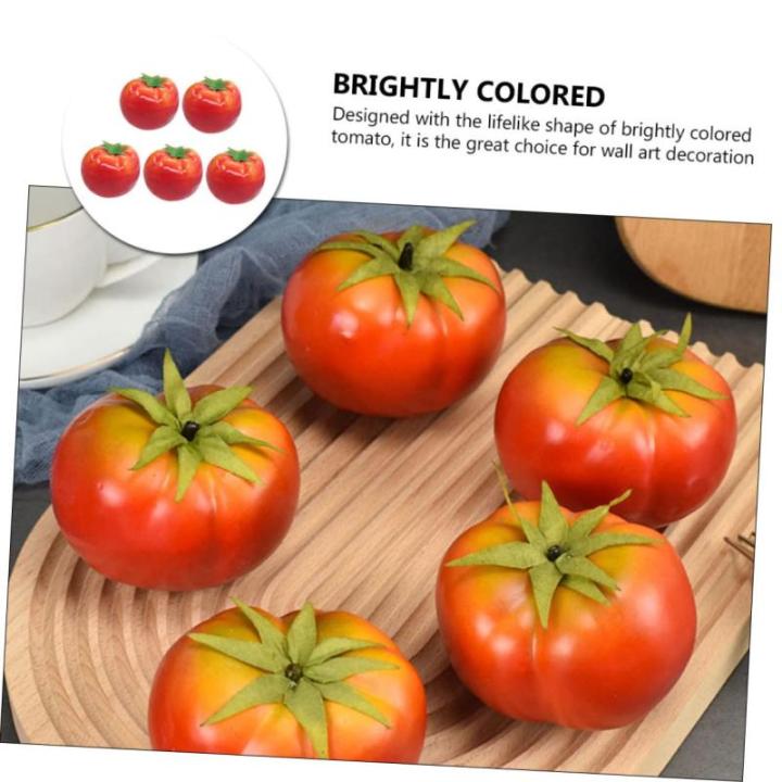 5 Sätze Nachahmung Tomate Lebensechtes Modell Künstliche Lebensechte Tomate Künstliche Tomaten Dekorative Tomaten Gefälschte Tomate Essen Zum Ausstellen Schaum Rot 5 Stück * 5
