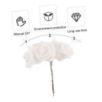 50 Stück Rosenkopf Künstliches Blumendekor Aussehende Gefälschte Rose Simulationsblumenstrauß Künstlicher Rosenstrauß Gefälschte Blumenköpfe Künstliche Blumen Weiß Sport