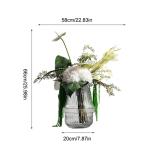 Kunstblumen Leichte, luxuriöse Kunstblumen mit Glasvase – Elegantes künstliches Blumenarrangement für Hotels, Restaurants, Hochzeiten für jeden Anlass