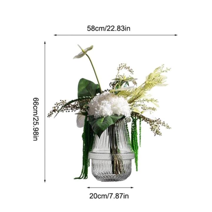 Kunstblumen Leichte, luxuriöse Kunstblumen mit Glasvase – Elegantes künstliches Blumenarrangement für Hotels, Restaurants, Hochzeiten für jeden Anlass