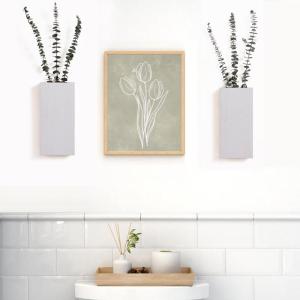 2 stuks houten wandplantenbak voor kamerplanten en gedroogde bloemen, wandhangende houten zak, moderne boerderijwanddecoratie voor woonkamer, slaapkamer, badkamer, thuiskantoor (wi