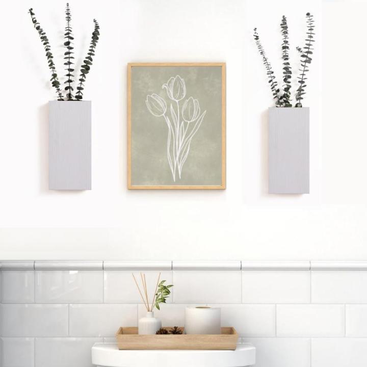2 stuks houten wandplantenbak voor kamerplanten en gedroogde bloemen, wandhangende houten zak, moderne boerderijwanddecoratie voor woonkamer, slaapkamer, badkamer, thuiskantoor (wi
