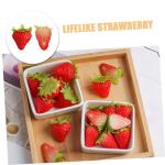 1 Satz Künstliche Erdbeere Gefälschte Erdbeeren Falsches Obst Erdbeer-Dekorationen Süße Erdbeersachen Gefälschte Früchte Lebensechte Erdbeere Lebensechte Früchte PVC 10st