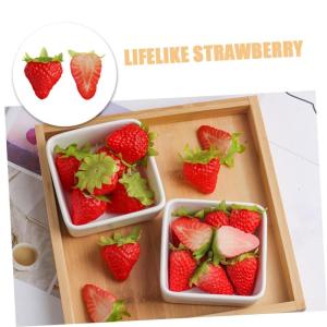 4 Sätze Künstliche Erdbeere Modell Mit Gefälschten Früchten Gefälschte Erdbeere Erdbeer-Dekorationen Erdbeer-Party-Dekorationen Erdbeeren-dekor Falsches Obst PVC 10 Stück * 4