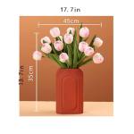 Kunstblumen Elegante künstliche Tulpenblumen in Vase – lebensechte Seidenstoff-Blumendekoration für Wohnzimmer, Hochzeitsdekoration für jeden Anlass