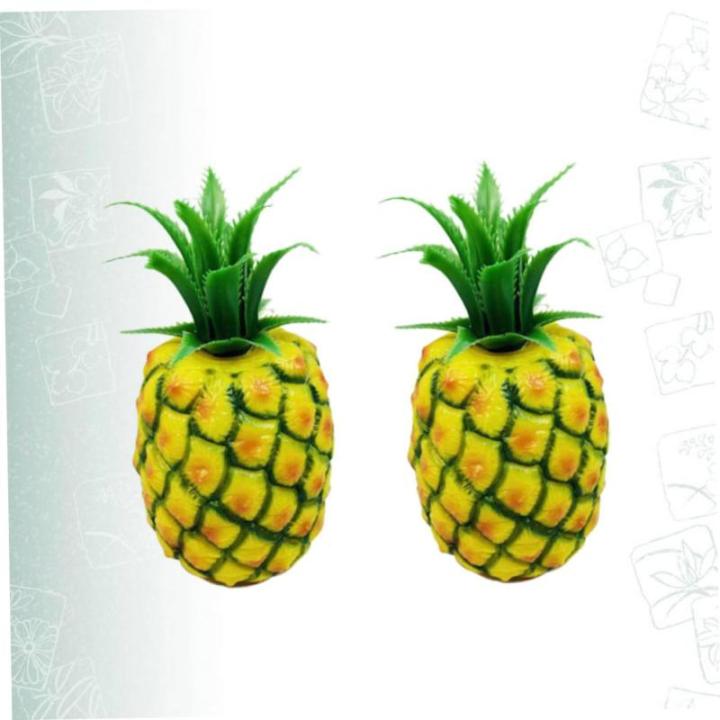1 Satz Lebensechte Fruchtdekoration Dekorative Ananas Simulation Ananas-Modell Ananas Figur Künstliche Früchte Plastikobst Früchte Foto Requisiten Nachahmung Ananas-Modell 2st