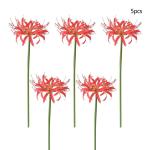 Kunstmatige spinnenlelies, 5 stelen, 66,9 cm, Lycoris Radiata-bloemen, levensechte Lycoris Recoil nep-spinnenplant, zijden boeket decoratie voor thuis (B)