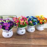 Kunstblumen Gefälschte Pflanzen, kleine künstliche Mini-Blume, für Garten, Rasen, Balkon, Büro, Bauernhaus, drinnen und draußen, Frühlings- und Sommerdekoration für jeden An