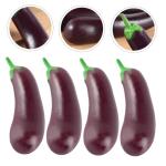 5 Sätze Simulation Aubergine Dekorative Mini-hausdekoration Interessantes Miniaturspielzeug Kdis-Spielzeug Zarte Miniatur-aubergine Kinderspielzeug Mini-Essen PVC 4 Stück * 5