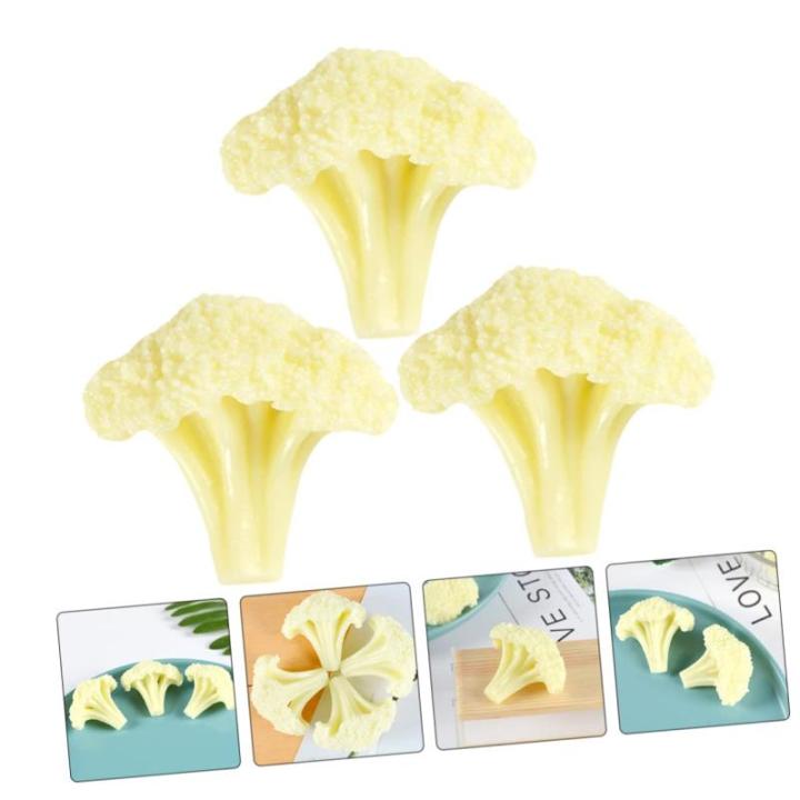 4 Sätze Blumenkohl Modell Künstliche Blumen Simuliertes Blumenkohl Modell Lebensmittelgeschäft Blumenkohl Dekor Simulation Von Gemüse Blumenkohl Gefälschte 3 Stück * 4