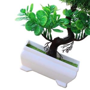 Plantenbak, kunstplant, kunstdecoratie, plantenornament, kunstplanten in pot voor salontafel, decoratie, kantoor, thuis