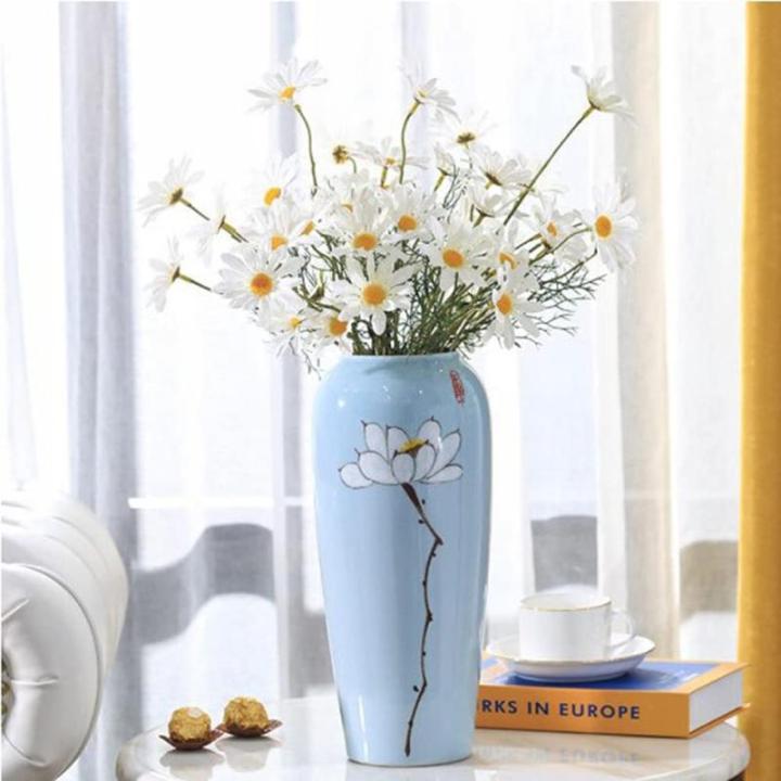 15 bundels kunstmatige madeliefje bloemen 21 inch hoge kleine madeliefje kunstbloemoutdoor UV-bestendige zijden bloemen nep wilde bloemen faux groen struiken planten met - voor bru