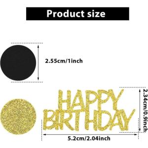 Alles Gute zum Geburtstag Party Konfetti für Tisch Glitter Schwarz und Gold Geburtstagstisch Konfetti für Geburtstagsfeier Tisch Konfetti Dekorationen (100 PCs) Feiertagsbedarf
