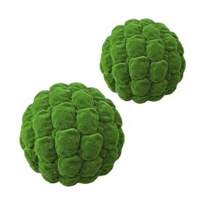 2St Dekorationen aus Mooskugeln Garten moos dekor Moosball Moosdekor grünes Moos Living Room Decoration Garden Decor dekorative moosige Kugel grünes Weihnachtsmoos Beflockung Gre