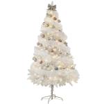 Künstlicher Weihnachtsbaum Weißer Weihnachtsbaum Fichte Tannenbaum Künstlich mit Stabilem Metallständer, Christmas Tree für Festliche Weihnachtsdekoration(120CM/4FT)