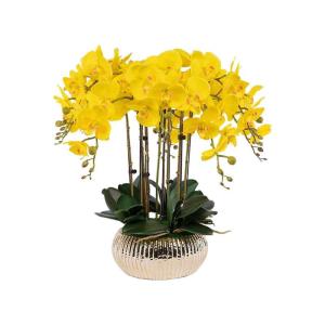 Kunstblumen Künstliches Blumenset, Phalaenopsis mit Pflanzgefäß, Kunstblume für Wohnzimmer, Simulationsblume, Heim-, Tisch- und Bürodekoration für jeden Anlass