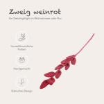 Gry & SIF Kunstbladtakken, flexibele steel, decoratieve tak van vilt, kunstplant, boeket binden, bruiloften, doe-het-zelfprojecten, handgemaakt, Fairtrade, 30 cm, 3 x wijnrood