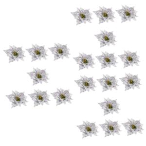 21 STK künstliche Blumen Hochzeitsdekoration künstliche blüten Urlaub Weihnachtsstern Kranz Blumengirlandendekoration Weihnachtsdekorationen Weihnachtsblume dekorative Kunstblum