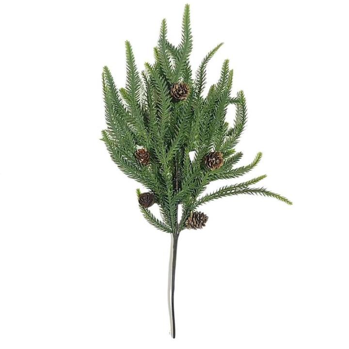 1 x realistische 3D-Tannennadelzweig, Weihnachtsdekoration, Füllstoffe, Baumkranz, Zypressenzweige, grün, F2i2, künstliche Blätter
