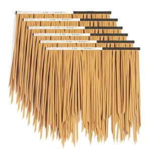 6 PCS Mexikanisches Palmendach, 50 X 50 cm Kunststoff-Strohdach-Rolle Tiki-Hüttenstange Dachstange Dachterrasse Sonnenschirm Entenboot Strohdekoration (Color : Yellow-3)